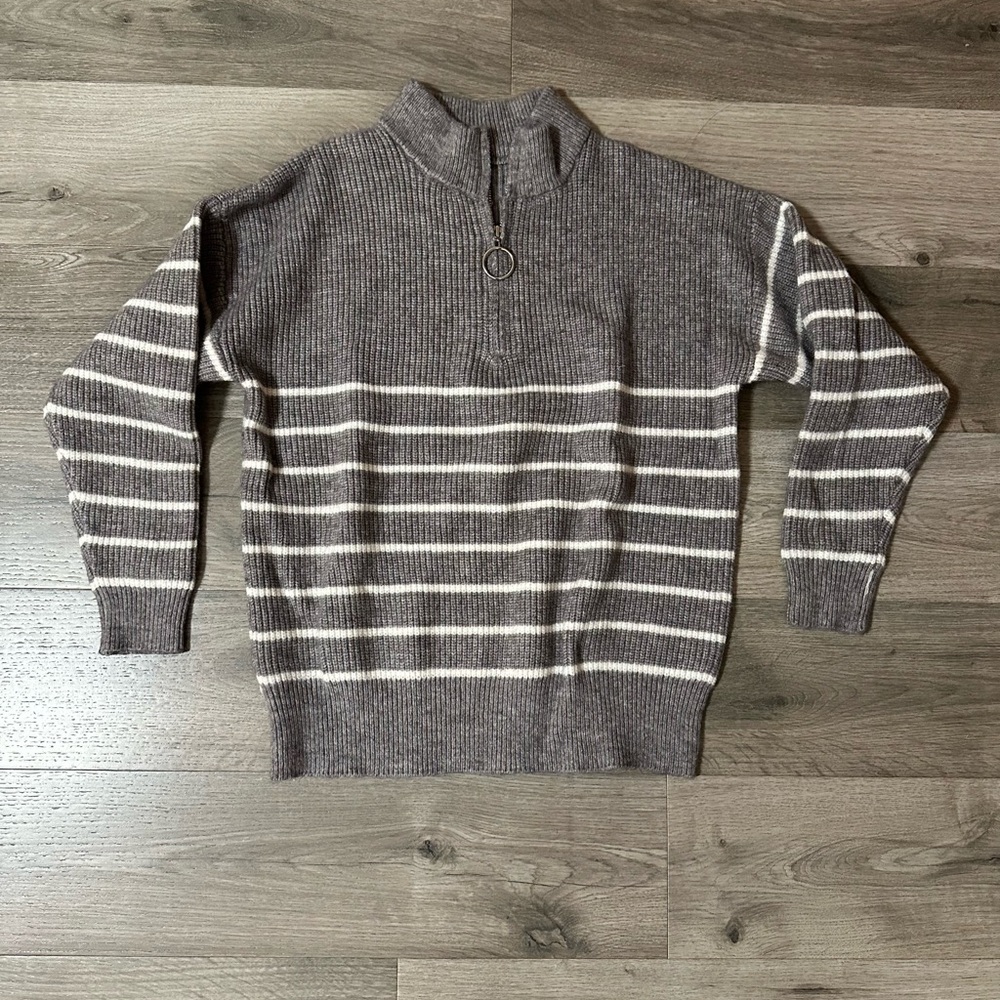 Gray Striped Women’s Sweater